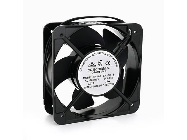 Кулер для охлаждения серверных БП BT-220 15050B2H DC sleeve fan 2pin под пайку - 150*150*50мм, 220V/0,22A, - Фото 1