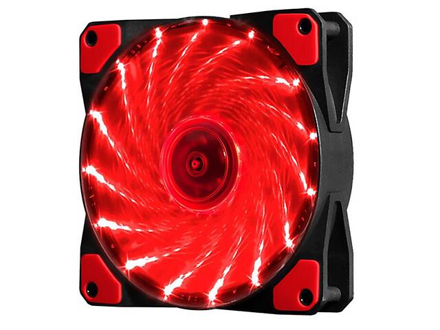 Кулер корпусной 12025 DC sleeve fan 3pin + 2pin - 120*120*25мм, 12V, 1100об/мин, 15LED, Red - Фото 1