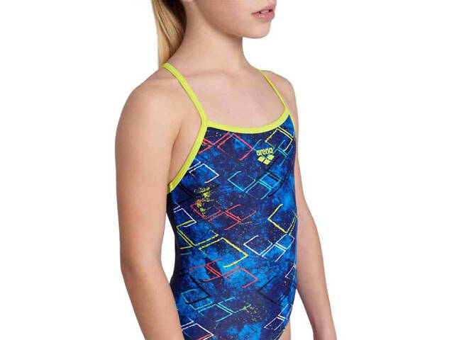Купальник Arena DALY SWIMSUIT LIGHT DROP BACK лайм, синій, білий, рожевий Діт 140 см - Фото 4