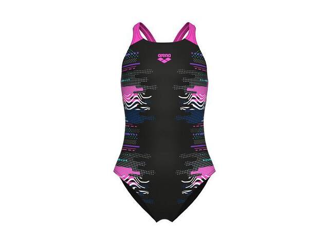 Купальник для девочек Arena RHYTHM SWIMSUIT V BACK L черный, розовый Дет 116 см 008993-550 116 - Фото 1