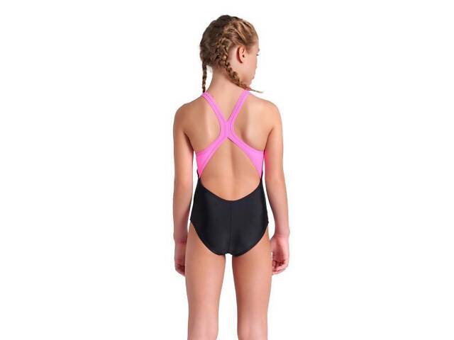 Купальник для девочек Arena RHYTHM SWIMSUIT V BACK L черный, розовый Дет 116 см 008993-550 116 - Фото 4