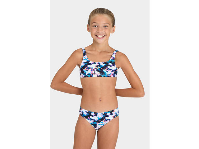 Купальник для дівчат Arena TIE AND DYE BIKINI TOP білий, синій, мультиколор Діт 164см - Фото 3