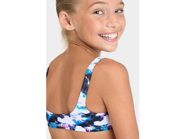 Купальник для дівчат Arena TIE AND DYE BIKINI TOP білий, синій, мультиколор Діт 164см - Фото 4