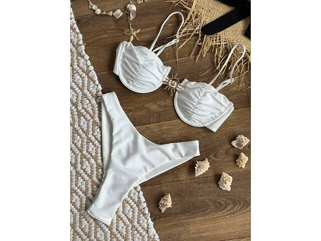 Купальник білий SW3673/1 M - Фото 4