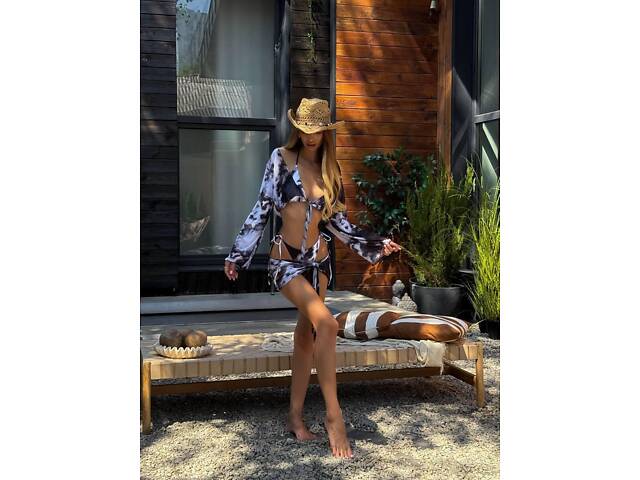 Купальник мрамор чорний SW3724 M - Фото 6