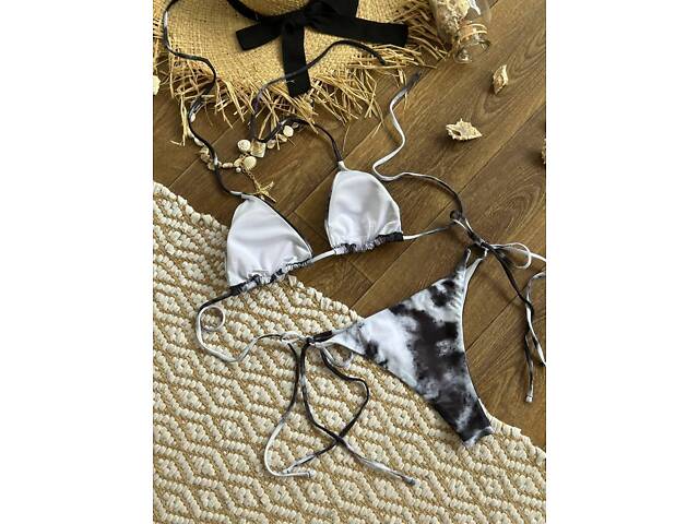 Купальник мрамор чорний SW3724 M - Фото 9