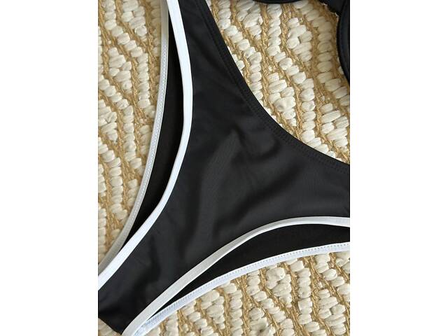 Купальник роздільний чорний з біл.вставками SW3739 M - Фото 8