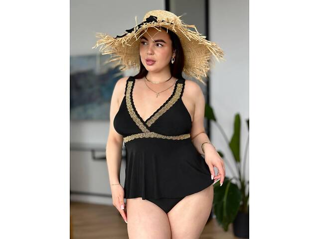 Купальник з золотим декором 2XL - Фото 9