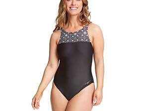 Купальник Zoggs Ceramics Hi Front X-Back 42 Черно-белый (1000-462333.CERA.34)