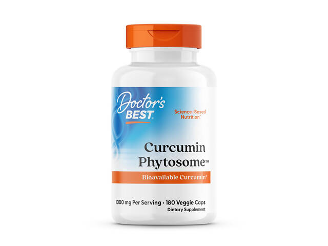 Куркумин, Curcumin Phytosome, Doctor's Best, 1000 мг, 180 веганских капсул (500 мг в капсуле) Куркумин, Curcumin Phytosome, Doctor's Best, 1000 мг, 180 веганских капсул (500 мг в капсуле)