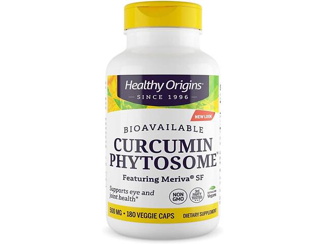 Куркумин, Curcumin Phytosome, Healthy Origins, фитосомы куркумина с участием Meriva SF, 500 мг, 180 Куркумин, Curcumin Phytosome, Healthy Origins, фитосомы куркумина с участием Meriva SF, 500 мг, 180
