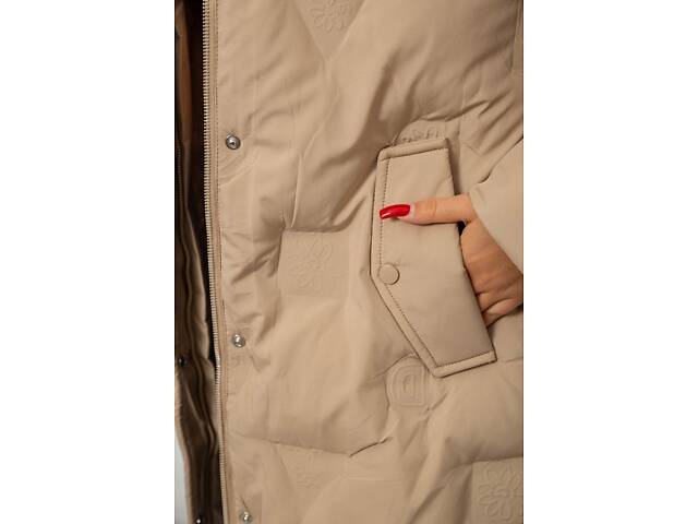 Куртка женская зимняя, цвет бежевый, 244R5609 - Фото 6