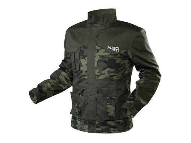 Куртка робоча Neo Tools CAMO, розмір XXL (56), 255 г/м², високий комір, кишені н (81-211-XXL) - Фото 1