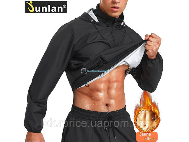 Куртка-сауна для похудения с капюшоном JUNLAN Sweat Jacket Zipper Hoodie Sauna. - Фото 2