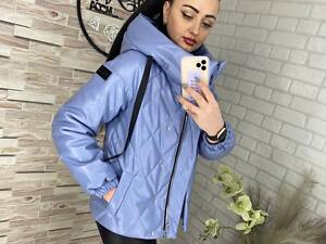 Курточка 'Сабина' еко шкіра, голуба