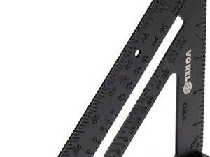 Кутник алюмінієвий VOREL зі стопкою, 180х 180х 250 мм і метричною шкалою [12/120]