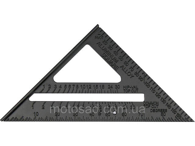 Кутник алюмінієвий VOREL зі стопкою, 180х 180х 250 мм і метричною шкалою [12/120] - Фото 3