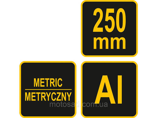 Кутник алюмінієвий VOREL зі стопкою, 180х 180х 250 мм і метричною шкалою [12/120] - Фото 5