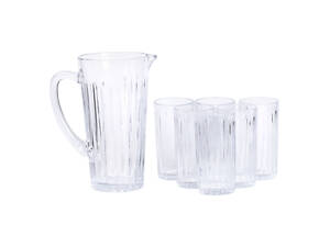 Глечик 1.2 літра зі склянками 6 штук по 320 мл графин для компоту соку води лимонаду HP-19-5