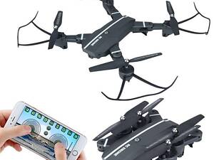 Квадрокоптер 8807 з WiFi та HD камерою, на пульті, складний корпус, радіокерований коптер (літаючий дрон).