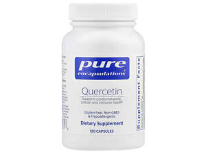 Кверцетин, Quercetin, Pure Encapsulations, для клеточного, кардиометаболического и иммунного здоровья, 500 мг,
