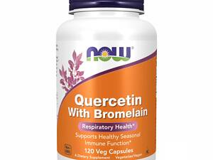 Кверцетин с Бромелаином Now Foods Quercetin with Bromelain 120 vcaps (1086-2022-10-0404)