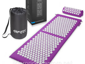 Килимок акупунктурний з валиком Gymtek фіолетовий, Оригінал!