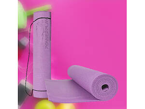 Килимок для йоги фітнесу гімнастіки каремат PowerPlay 4010 PVC Yoga Mat Лавандовий 173см на 61см