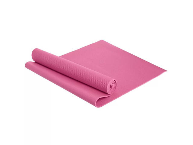 Килимок для йоги та фітнесу Power System PS-4014 PVC Fitness Yoga Mat Pink (173x61x0.6) - Фото 3