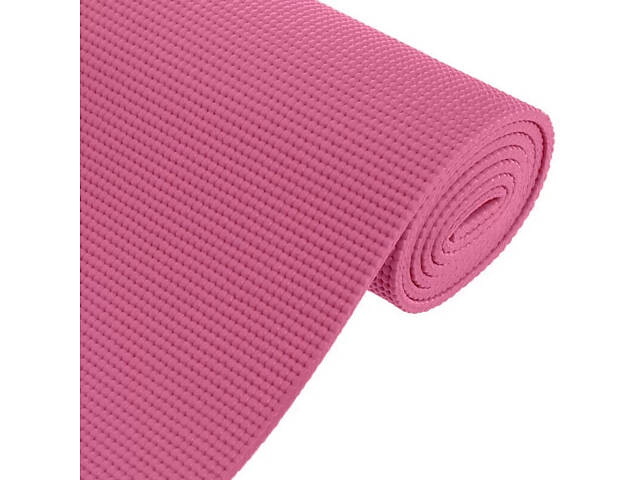 Килимок для йоги та фітнесу Power System PS-4014 PVC Fitness Yoga Mat Pink (173x61x0.6) - Фото 5