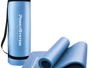 Килимок для йоги та фітнесу Power System PS-4017 NBR Fitness Yoga Mat Plus Blue (180х61х1)
