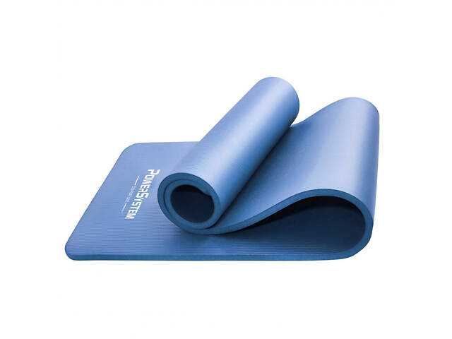 Килимок для йоги та фітнесу Power System PS-4017 NBR Fitness Yoga Mat Plus Blue (180х61х1) - Фото 2