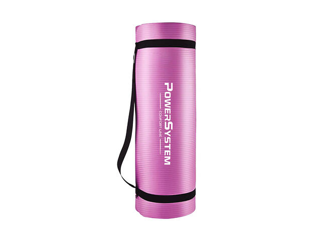 Килимок для йоги та фітнесу Power System PS-4017 NBR Fitness Yoga Mat Plus Pink (180х61х1) - Фото 2