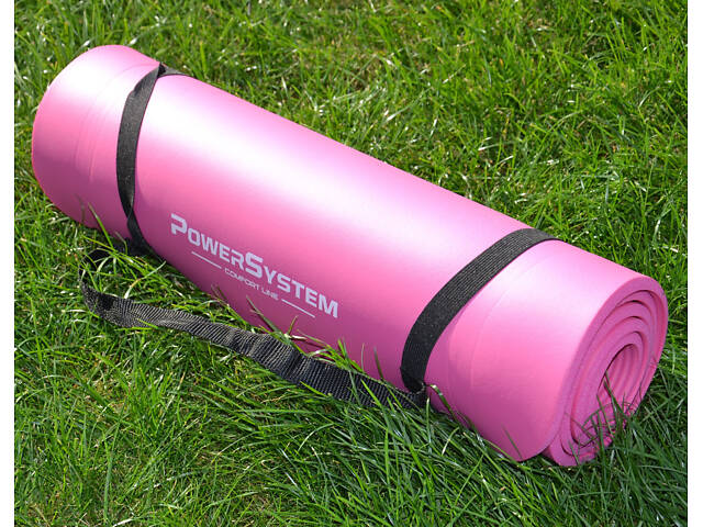 Килимок для йоги та фітнесу Power System PS-4017 NBR Fitness Yoga Mat Plus Pink (180х61х1) - Фото 8