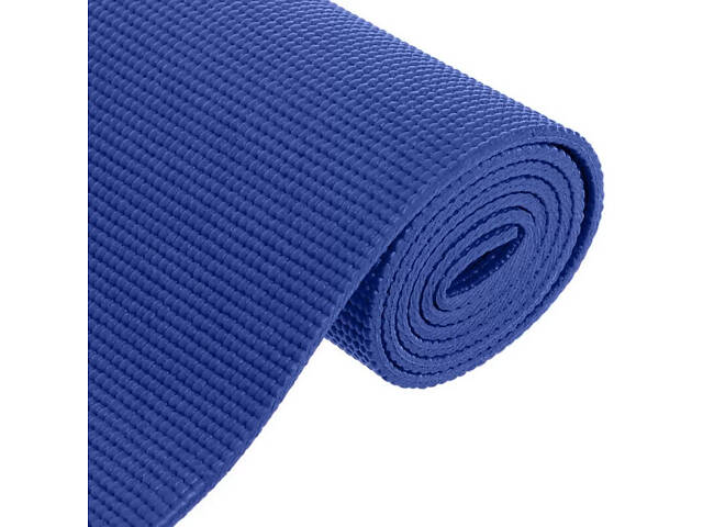 Килимок для йоги та фітнесу Power System PS-4014 PVC Fitness-Yoga Mat Blue (173x61x0.6) - Фото 5