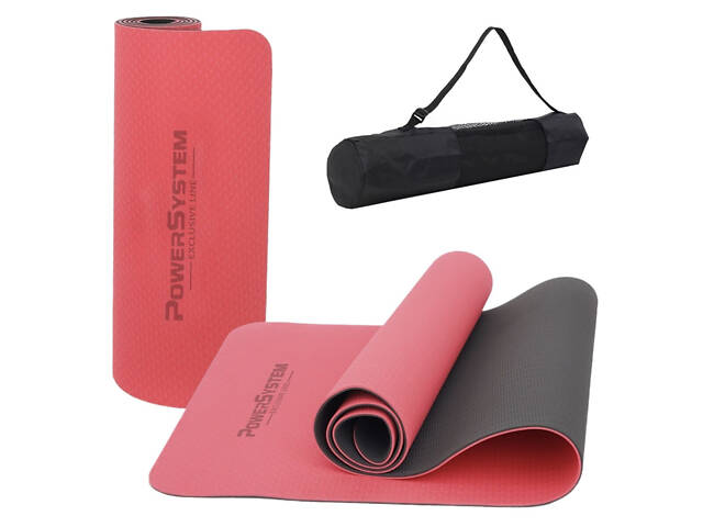 Килимок для йоги та фітнесу Power System PS-4060 TPE Yoga Mat Premium Red (183х61х0.6) - Фото 1