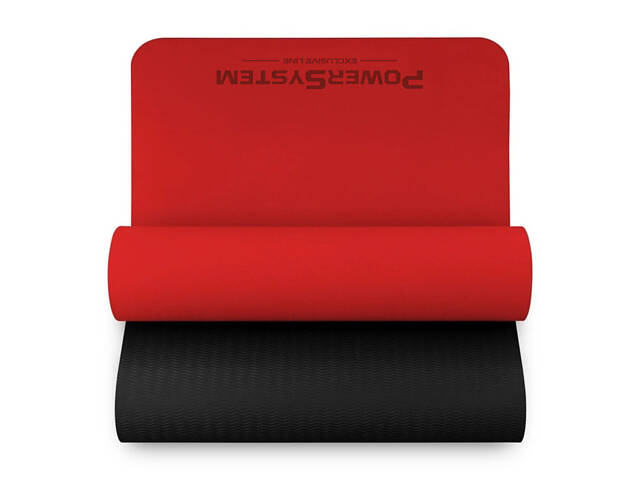 Килимок для йоги та фітнесу Power System PS-4060 TPE Yoga Mat Premium Red (183х61х0.6) - Фото 2