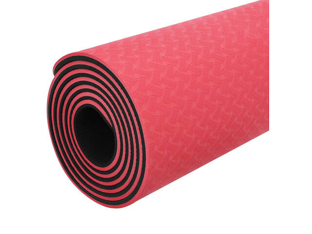 Килимок для йоги та фітнесу Power System PS-4060 TPE Yoga Mat Premium Red (183х61х0.6) - Фото 3