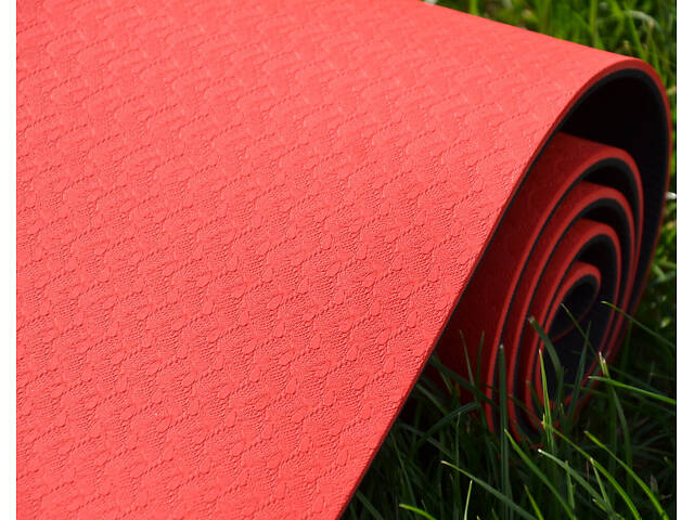 Килимок для йоги та фітнесу Power System PS-4060 TPE Yoga Mat Premium Red (183х61х0.6) - Фото 8