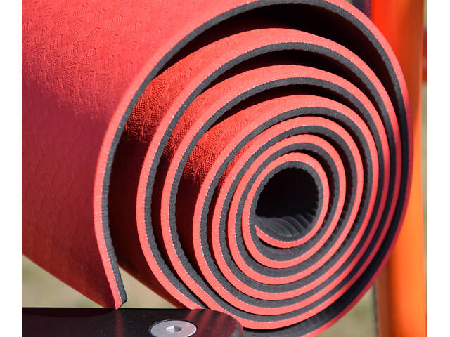 Килимок для йоги та фітнесу Power System PS-4060 TPE Yoga Mat Premium Red (183х61х0.6) - Фото 9