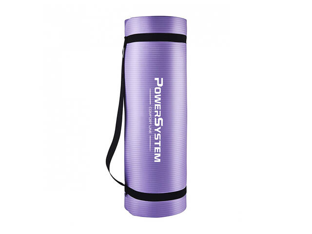 Килимок для йоги та фітнесу Power System PS-4017 NBR Fitness Yoga Mat Plus Purple (180х61х1) - Фото 2