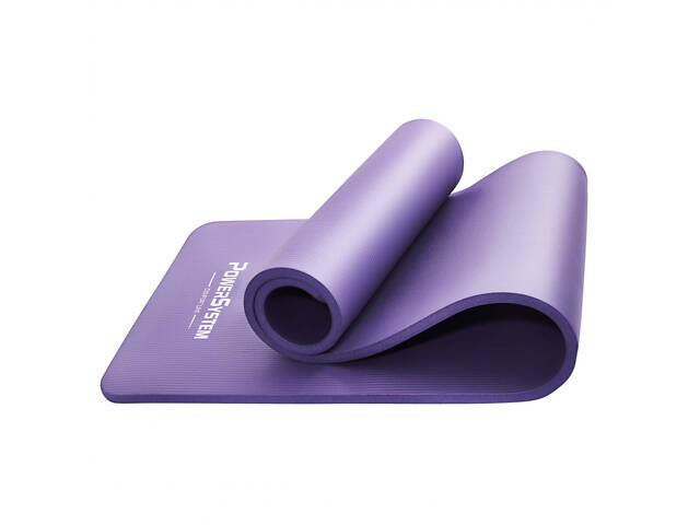 Килимок для йоги та фітнесу Power System PS-4017 NBR Fitness Yoga Mat Plus Purple (180х61х1) - Фото 3