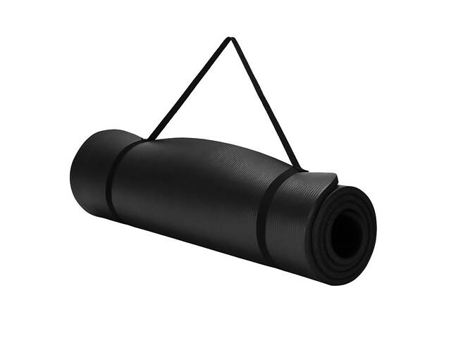 Килимок для йоги та фітнесу Power System PS-4017 NBR Fitness Yoga Mat Plus Black (180х61х1) - Фото 4