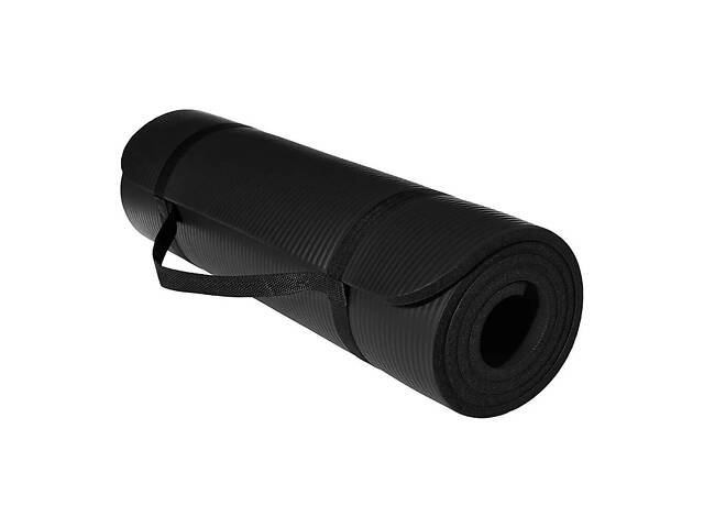 Килимок для йоги та фітнесу Power System PS-4017 NBR Fitness Yoga Mat Plus Black (180х61х1) - Фото 6