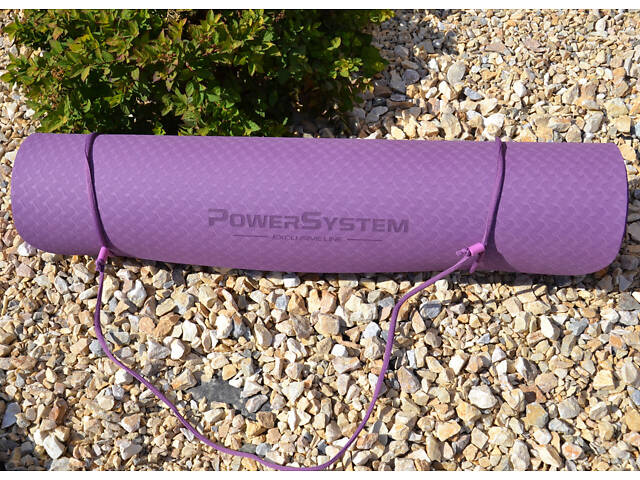 Килимок для йоги та фітнесу Power System PS-4060 TPE Yoga Mat Premium Purple (183х61х0.6) - Фото 8