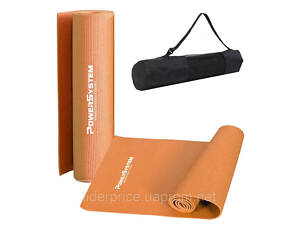 Коврик для йоги и фитнеса Power System PS-4014 PVC Fitness-Yoga Mat Orange (173x61x0.6), Оригинал!