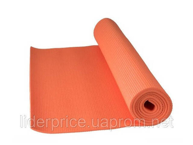 Коврик для йоги и фитнеса Power System PS-4014 PVC Fitness-Yoga Mat Orange (173x61x0.6), Оригинал! - Фото 2
