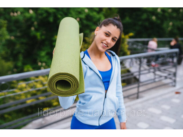 Коврик для йоги и фитнеса Power System PS-4014 PVC Fitness-Yoga Mat Green (173x61x0.6), Оригинал! - Фото 6