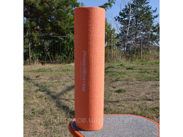 Коврик для йоги и фитнеса Power System PS-4014 PVC Fitness-Yoga Mat Orange (173x61x0.6), Оригинал! - Фото 6