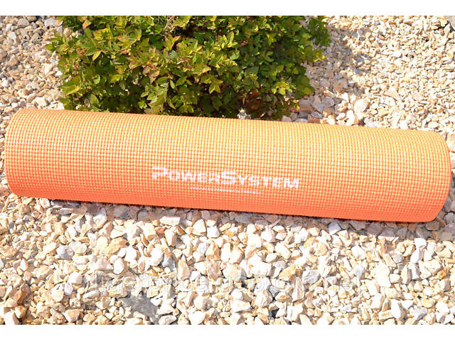 Коврик для йоги и фитнеса Power System PS-4014 PVC Fitness-Yoga Mat Orange (173x61x0.6), Оригинал! - Фото 7